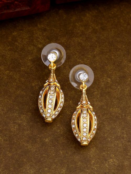 white metal drop earring - 17595885 - Standard Image - 0