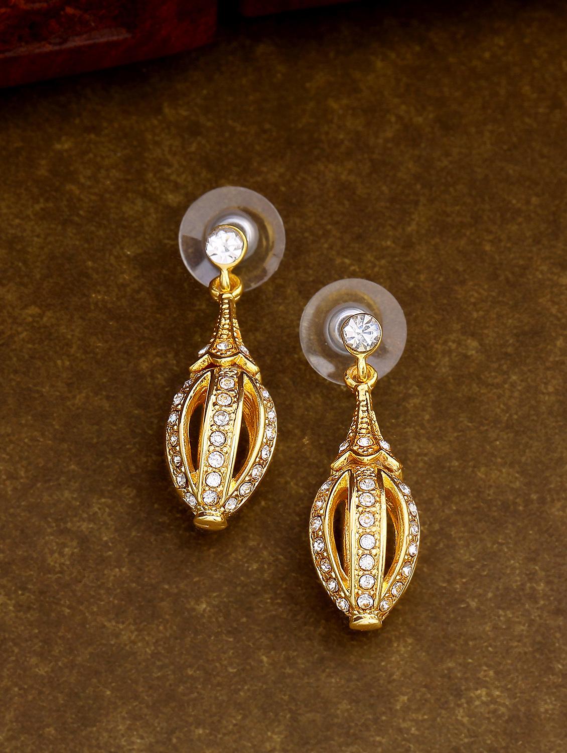 white metal drop earring - 17595885 - Zoom Image - 0