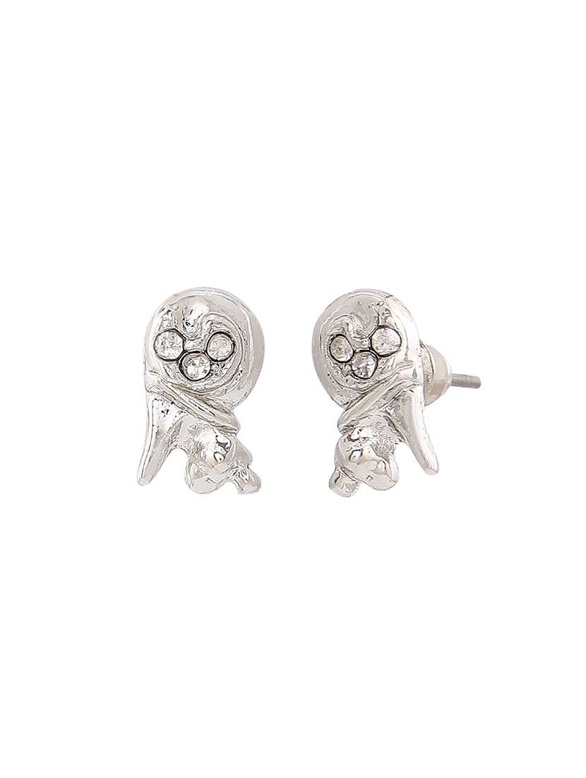 white metal studs earring - 17595889 - Standard Image - 2