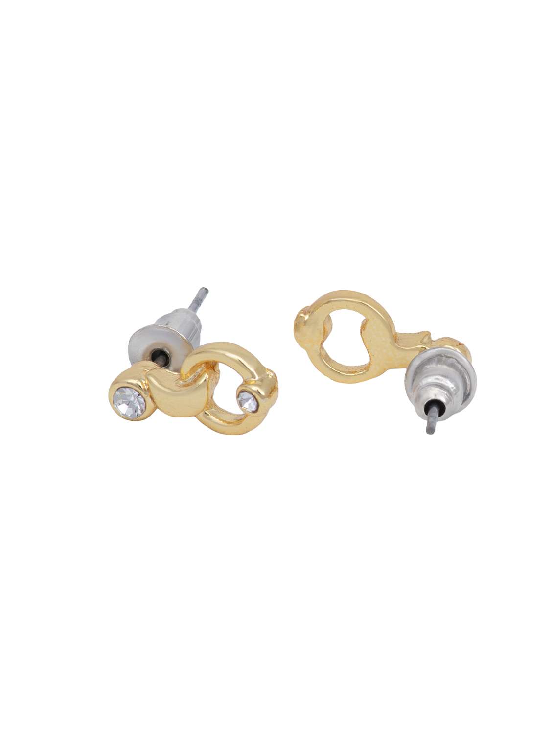 white metal studs earring - 17595892 - Standard Image - 2
