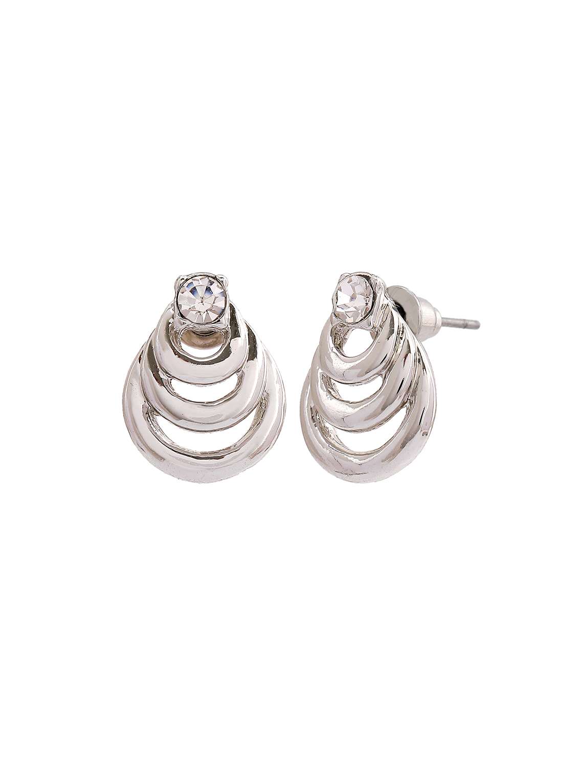 white metal studs earring - 17595900 -  Standard Image - 2
