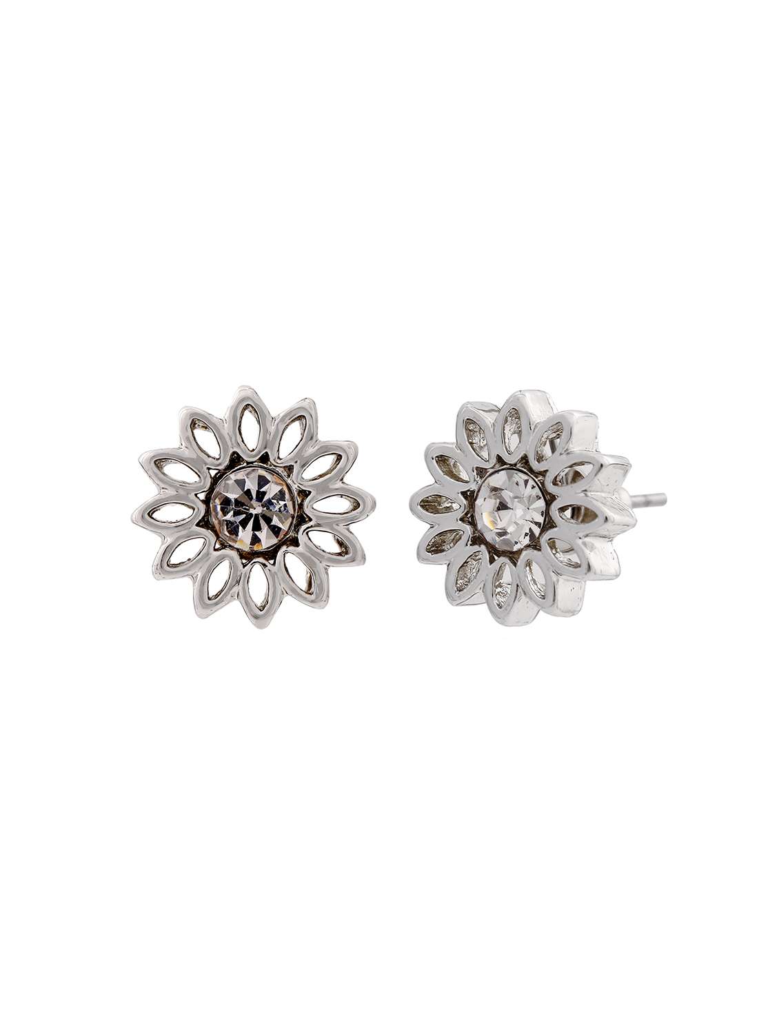 white metal studs earring - 17595906 - Standard Image - 2