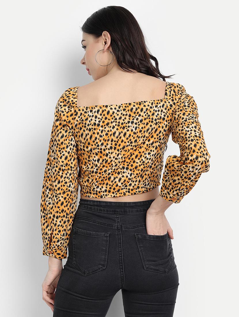 women's crop square neck top - 17596180 - Standard Image - 2