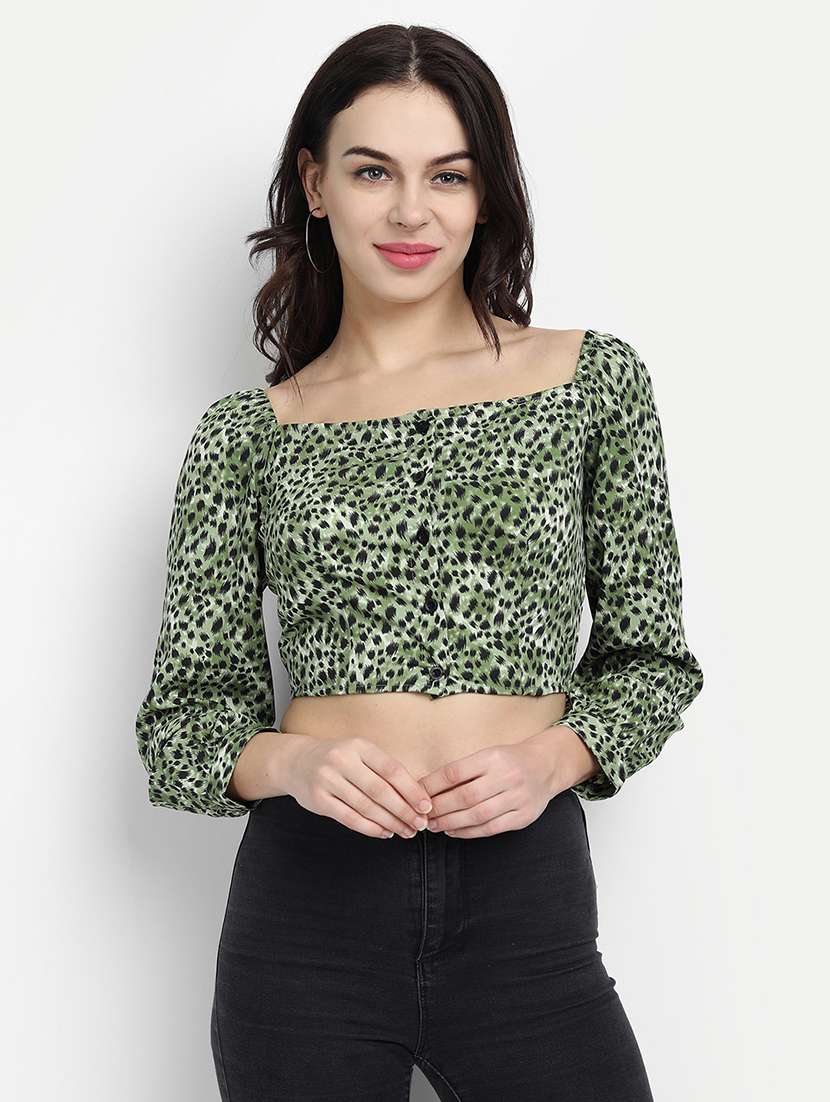 women's crop square neck top - 17596181 - Zoom Image - 0