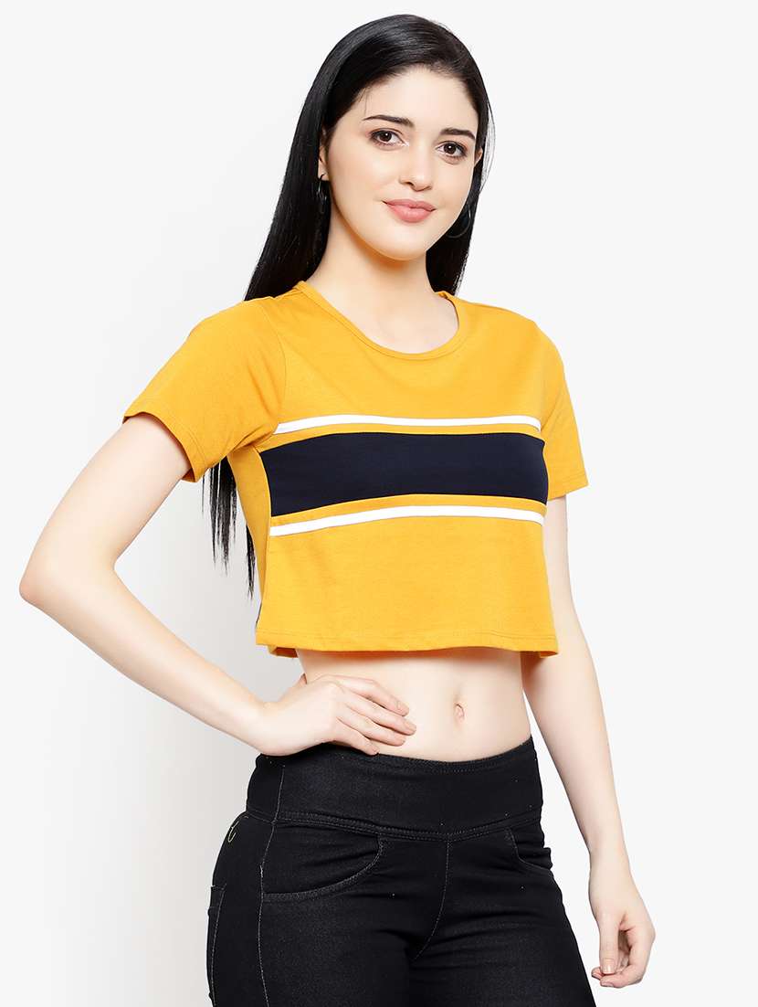 women's crop round neck t-shirt - 17596219 -  Standard Image - 2