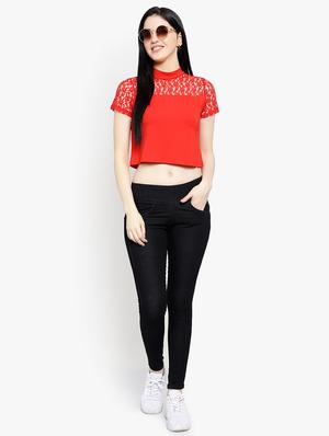 women's crop mock neck top - 17596230 - Standard Image - 4
