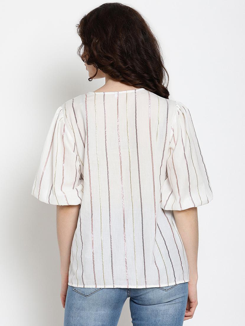 v-neck striped top - 17599923 - Standard Image - 2