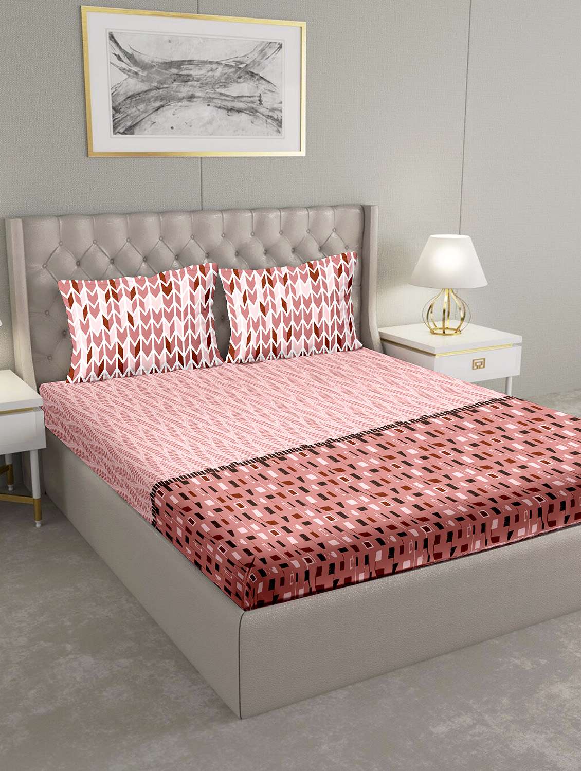 blueberry double bedsheet set super king size 180 tc cotton blue colour