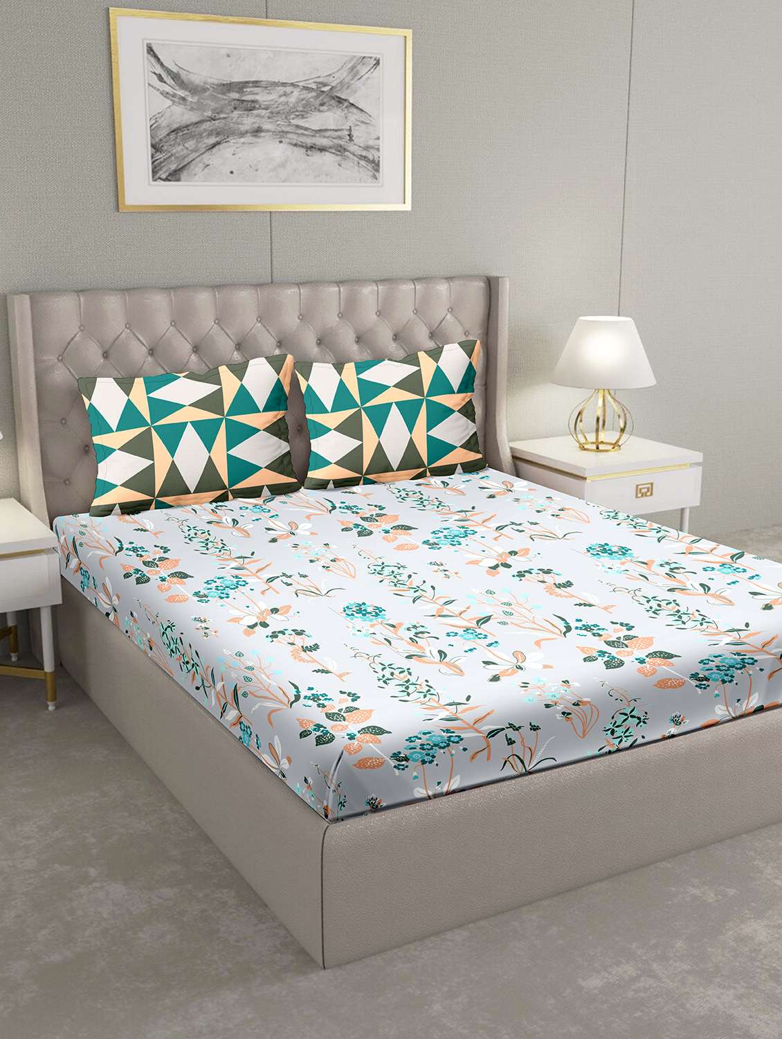 blueberry double bedsheet set super king size 180 tc cotton red colour