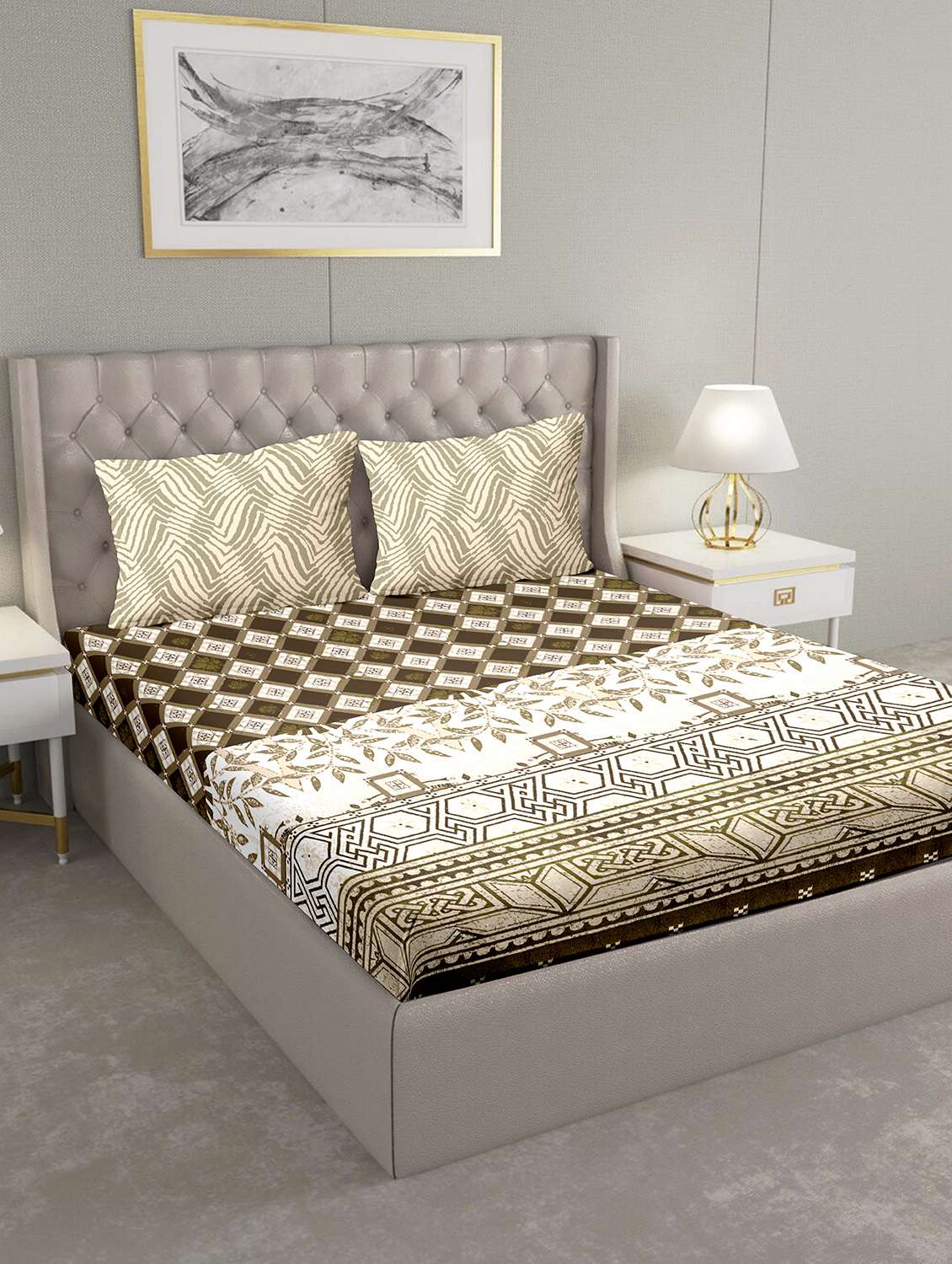 blueberry double bedsheet set super king size 180 tc cotton blue colour