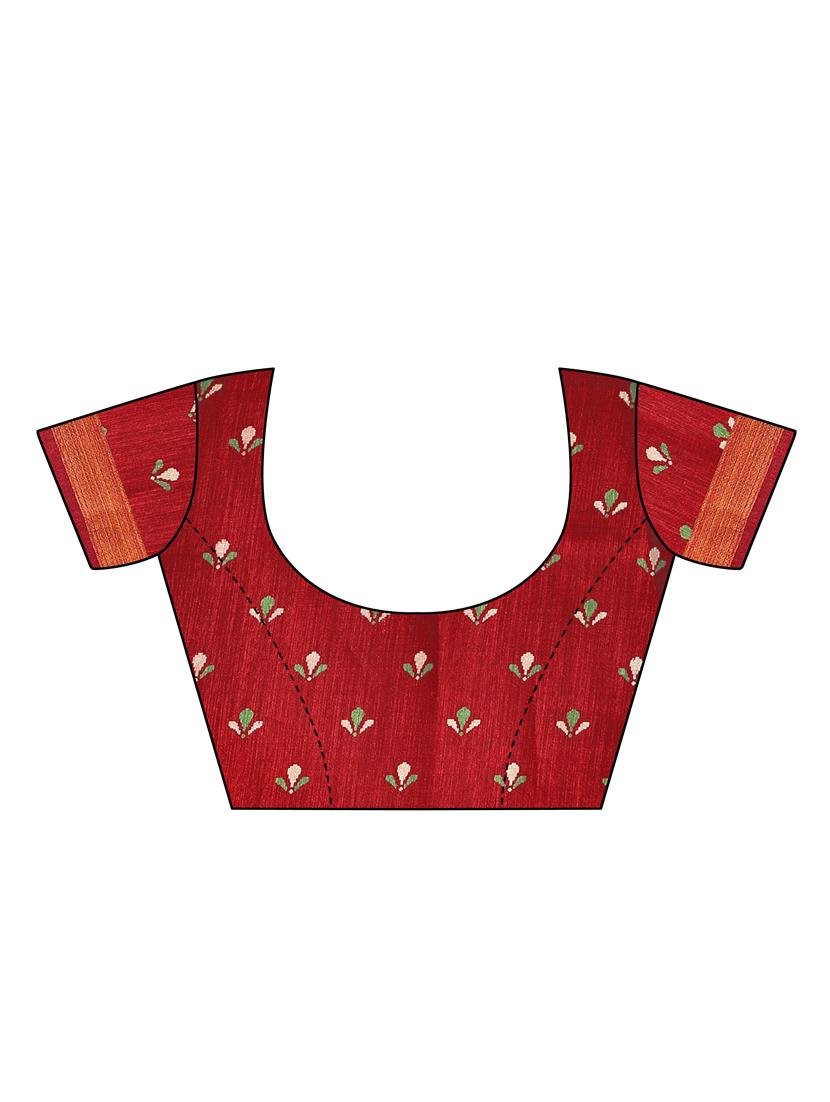 floral printed saree with blouse - 17601277 - Standard Image - 2