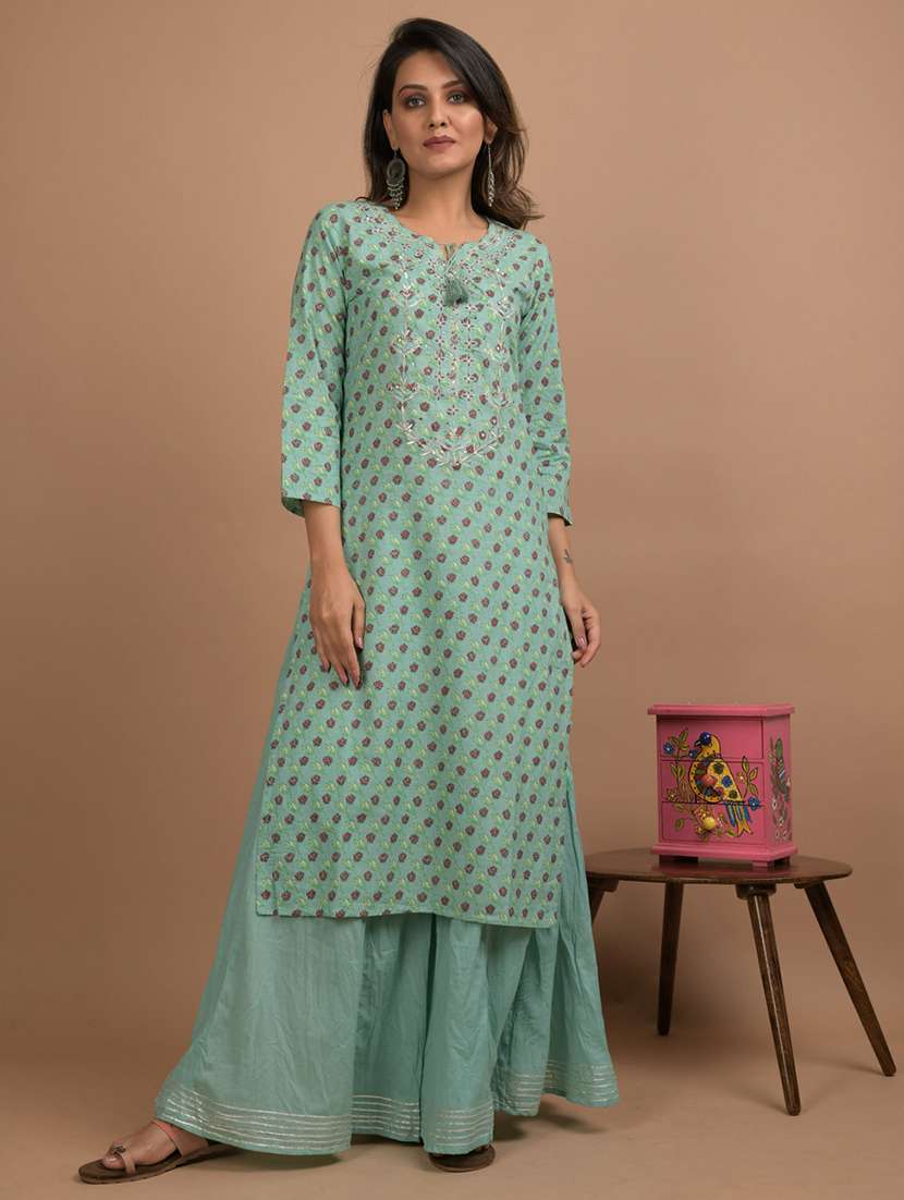 printed kurta palazzo set