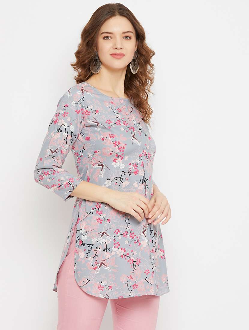 women floral printed straight kurti - 17602249 - Zoom Image - 0