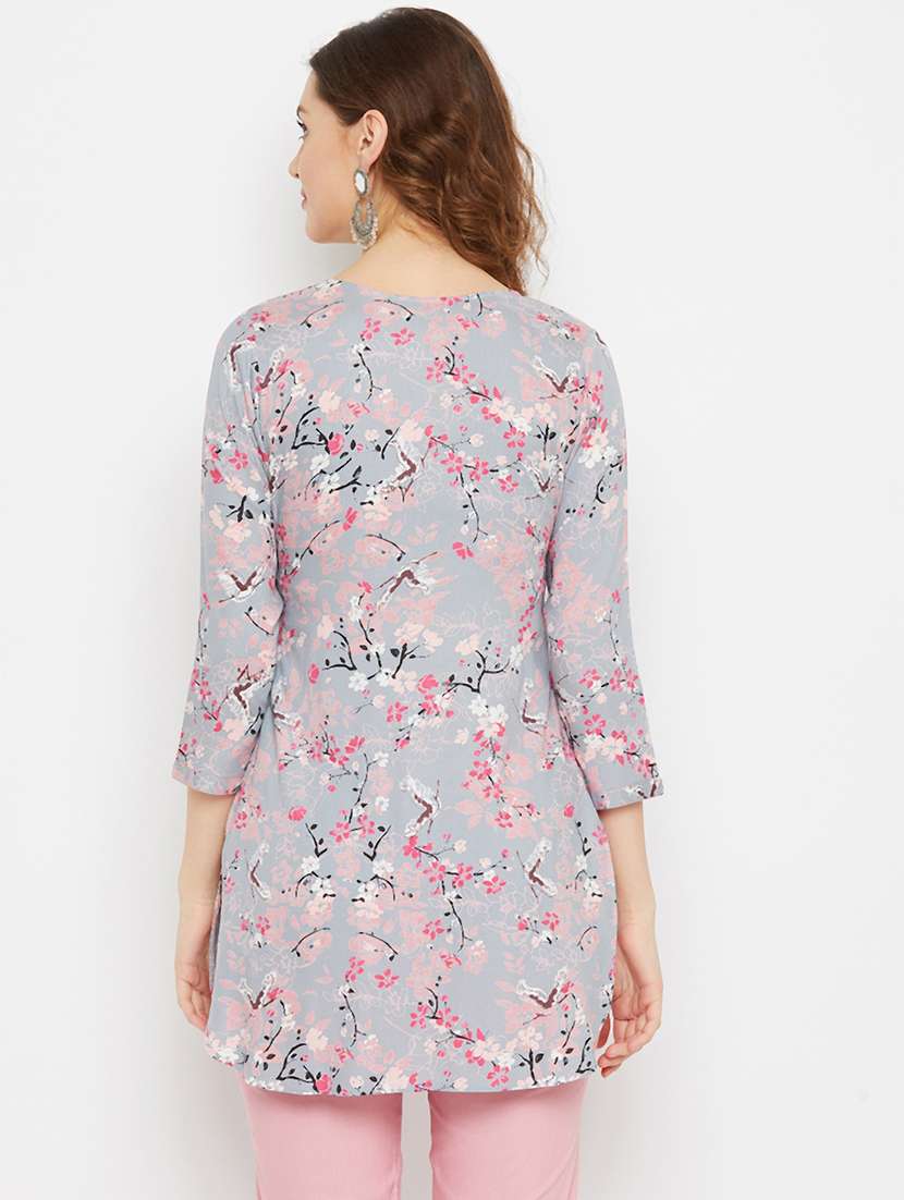 Women Floral Printed Straight Kurti