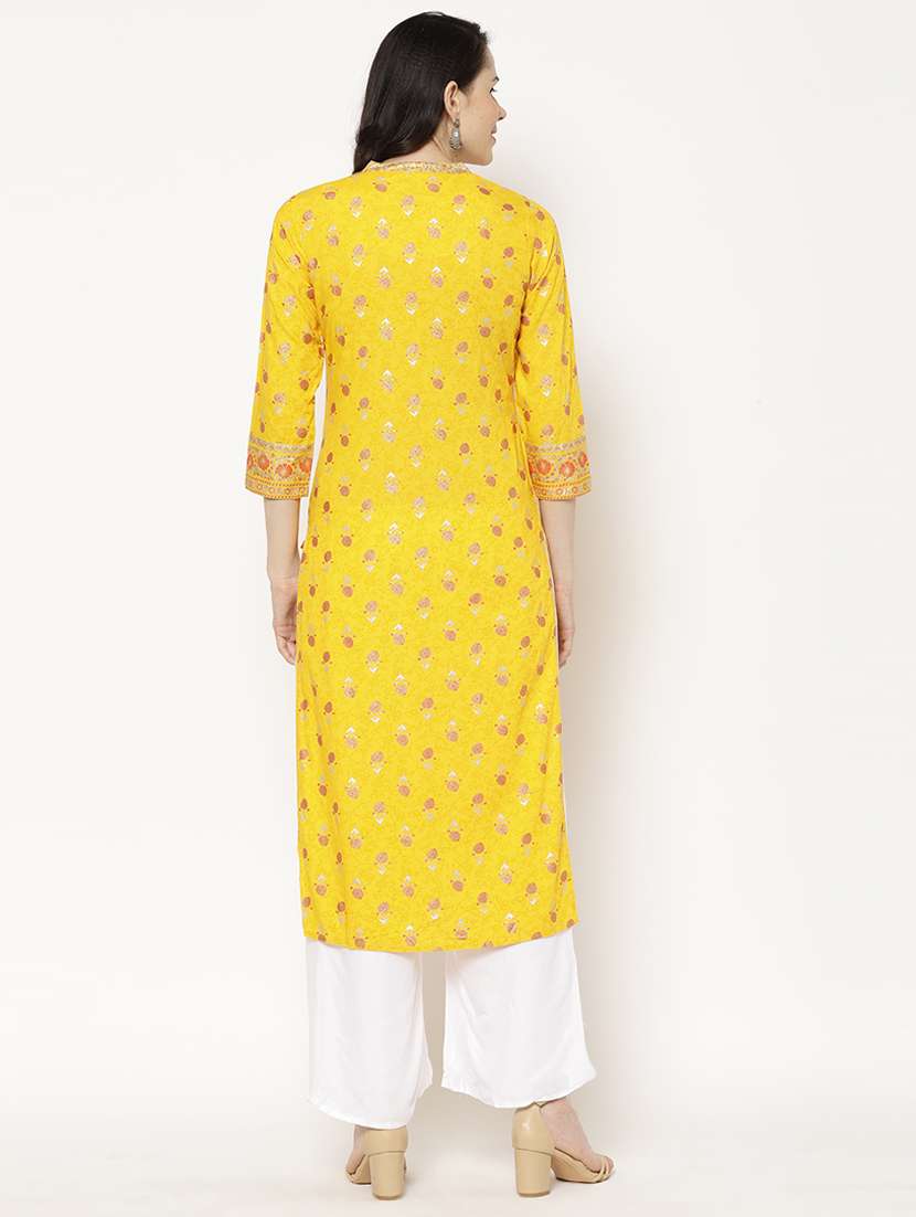 printed straight kurta - 17603021 -  Standard Image - 2