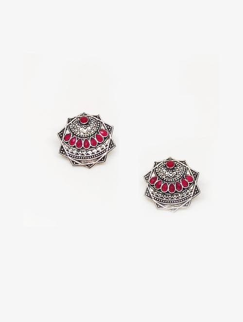 pink copper studs earring - 17603300 - Standard Image - 0