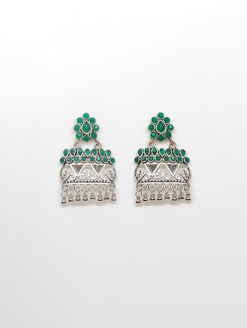 silver metal drop earring - 17603318 - Standard Image - 0