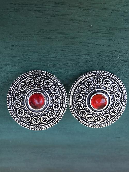 silver metal studs earring - 17603320 - Standard Image - 0