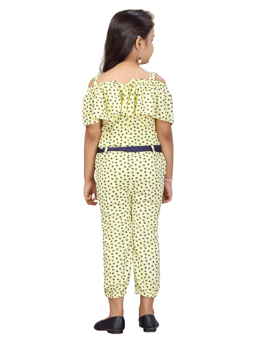 yellow cotton blend full length jumpsuit - 17603390 - Standard Image - 2