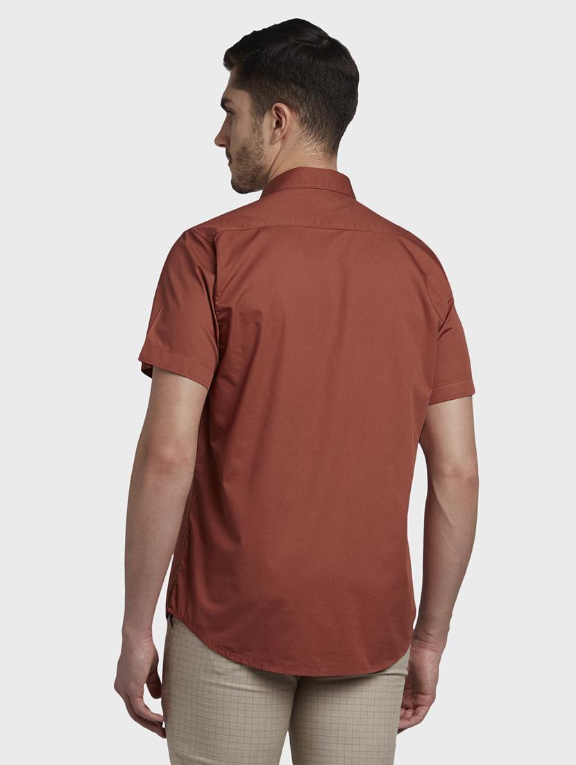 brown solid casual shirt - 17606063 - Standard Image - 2