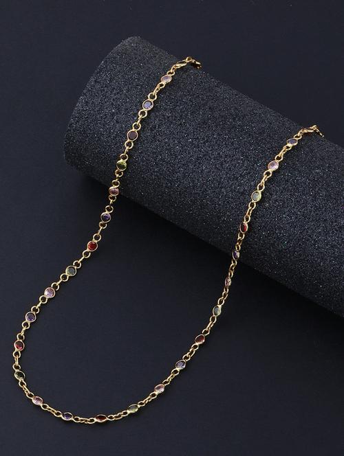 gold crystal chain necklace - 17606889 - Standard Image - 0