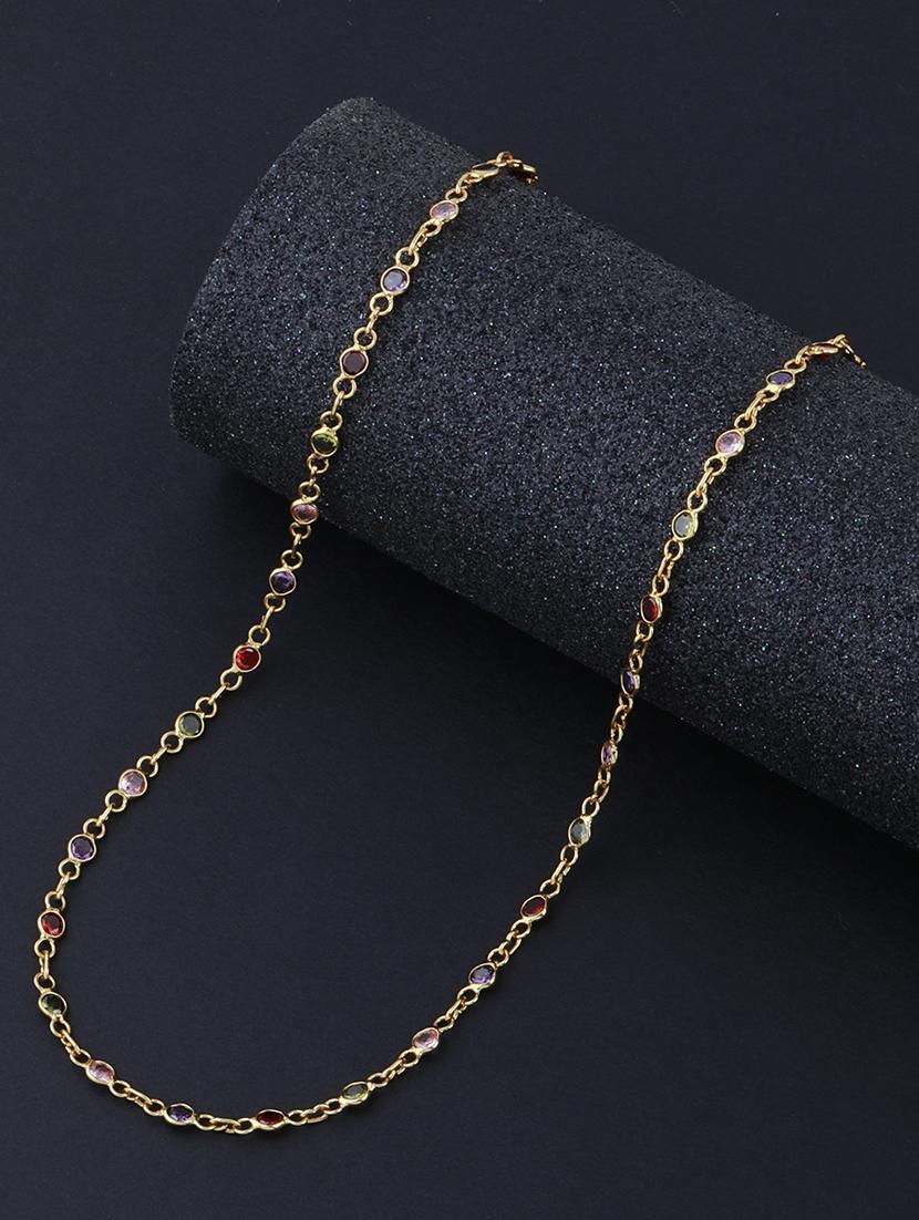gold crystal chain necklace - 17606889 - Zoom Image - 0