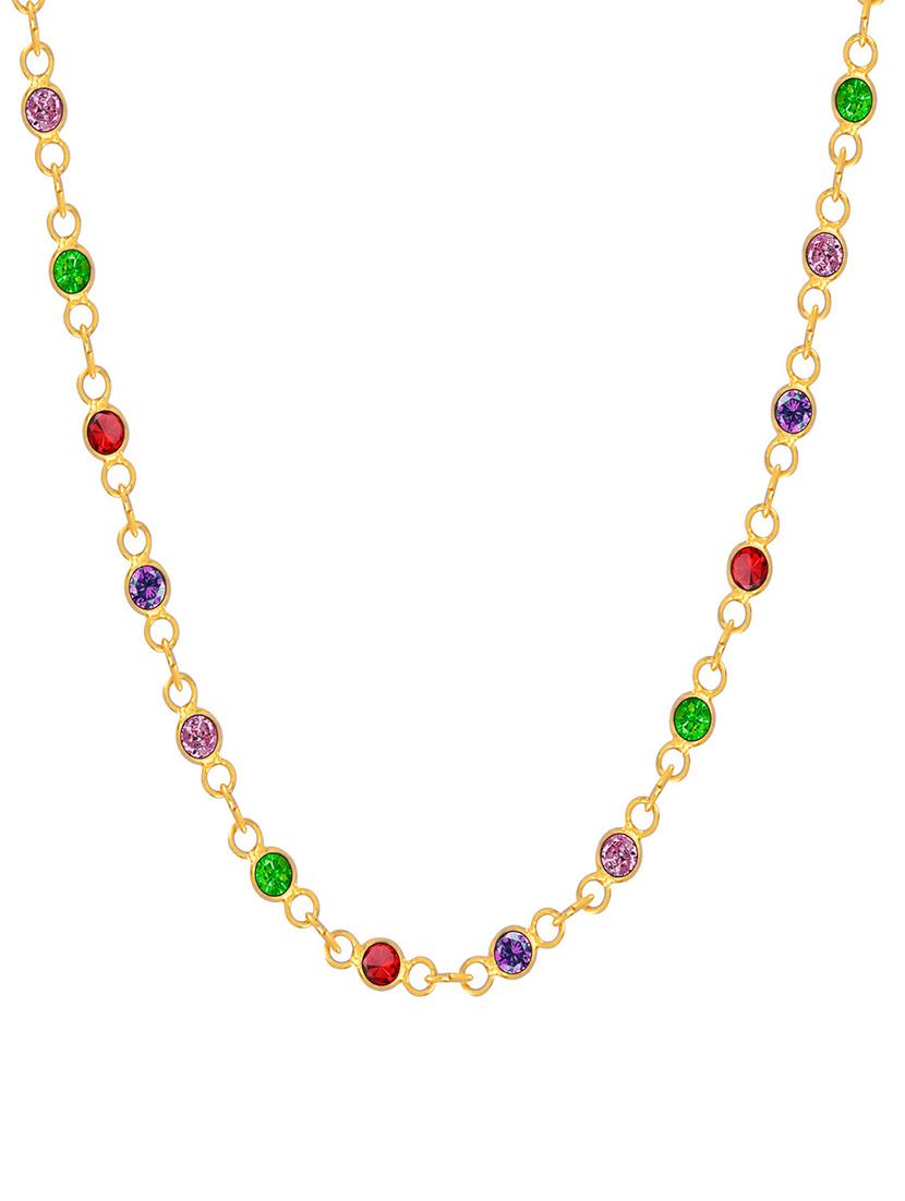 gold crystal chain necklace - 17606889 - Standard Image - 2