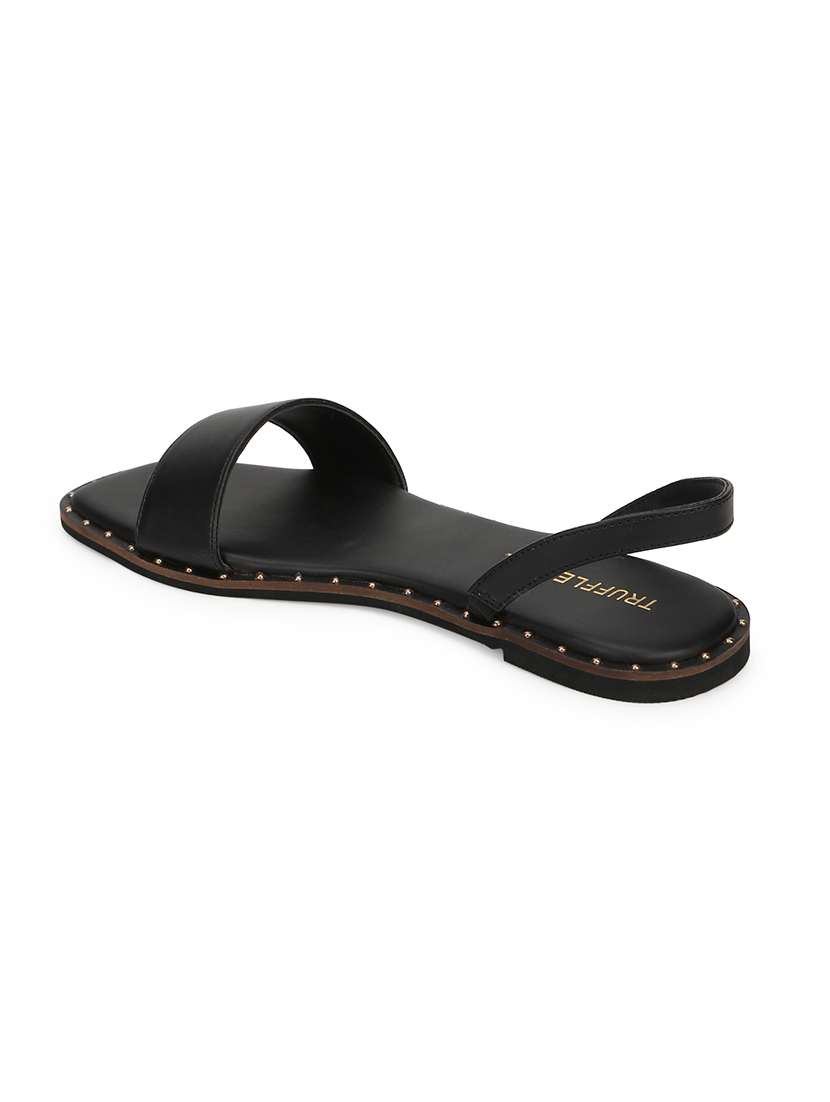 black pu back strap sandals - 17607133 -  Standard Image - 2