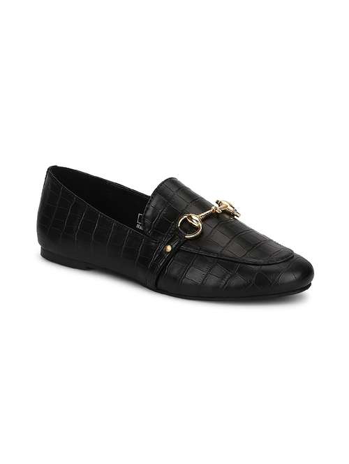black pu slip on loafers - 17607190 -  Standard Image - 0