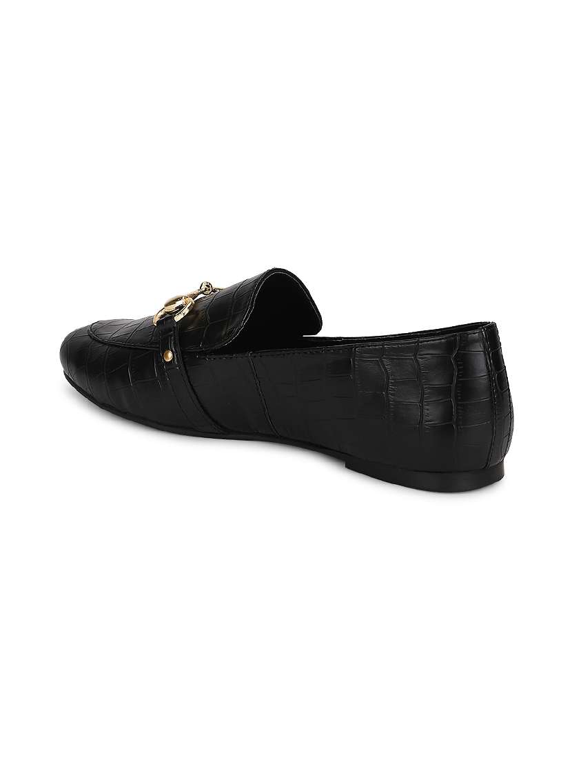 black pu slip on loafers - 17607190 - Standard Image - 2