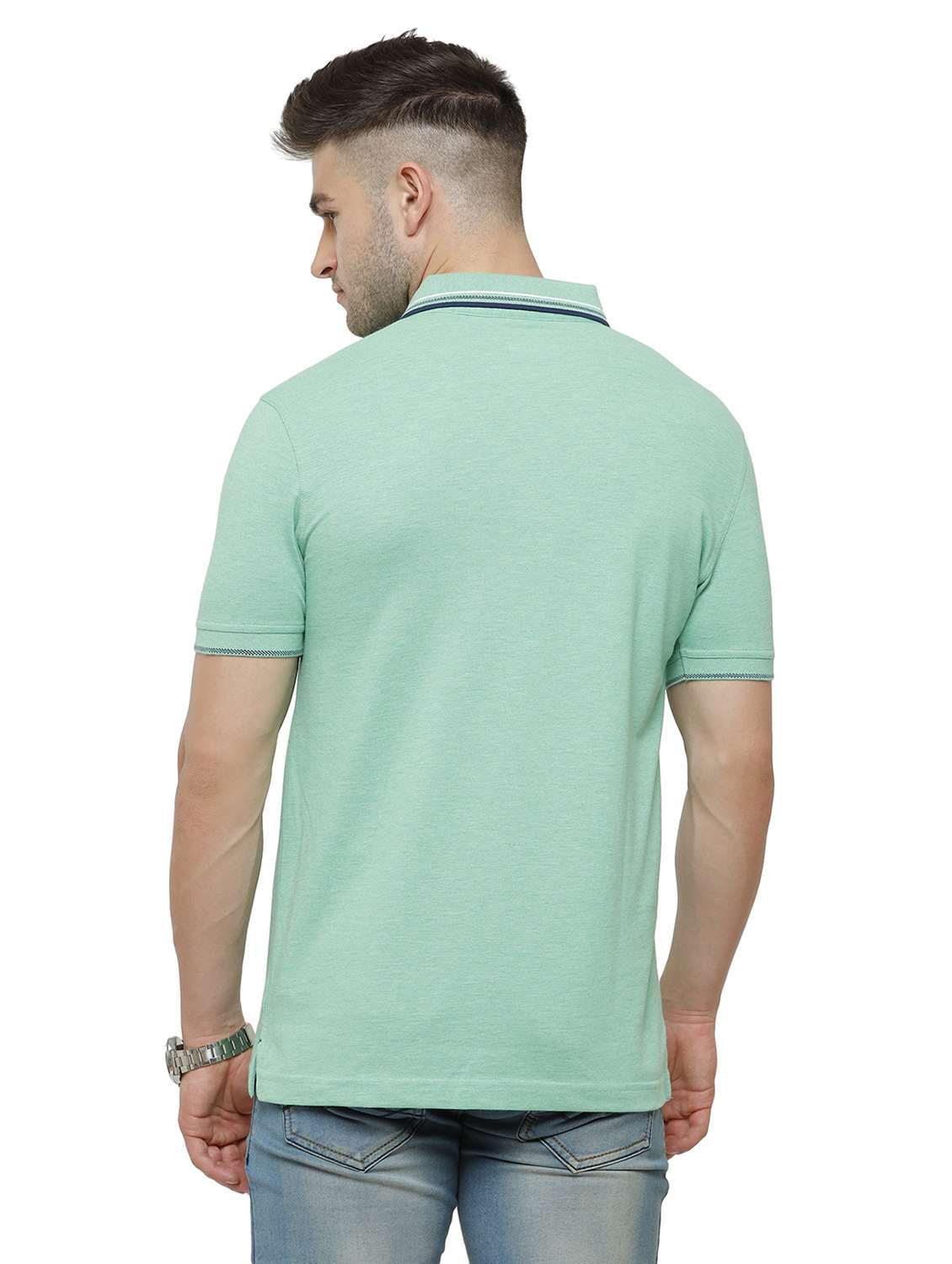 sea green solid polo t-shirt - 17607670 -  Standard Image - 2