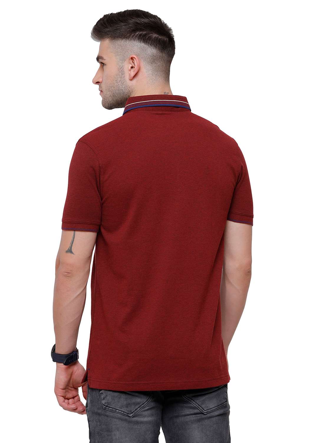 maroon solid polo t-shirt - 17607689 -  Standard Image - 2