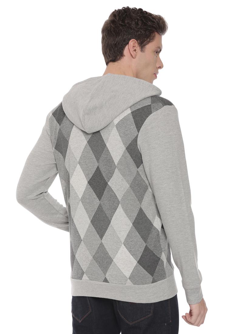 grey checkered hooded sweatshirt - 17607759 - Standard Image - 2