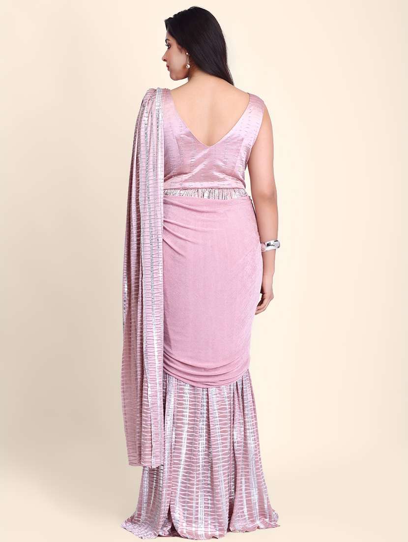 women's solid with work purple colored saree with blouse - 17607766 -  Standard Image - 2