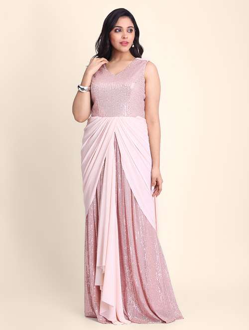 women's foil print lavender colored saree - 17607779 - Standard Image - 0