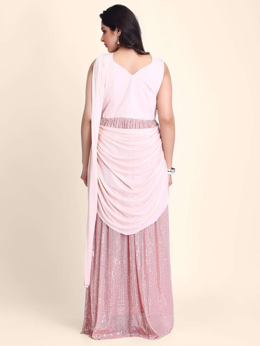 women's foil print lavender colored saree - 17607779 - Standard Image - 2