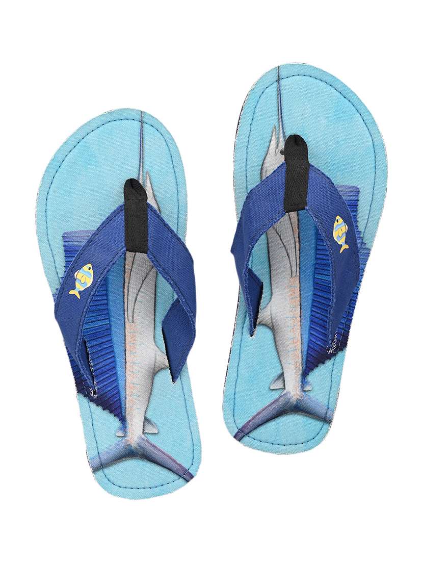 blue slip on  flip flop
