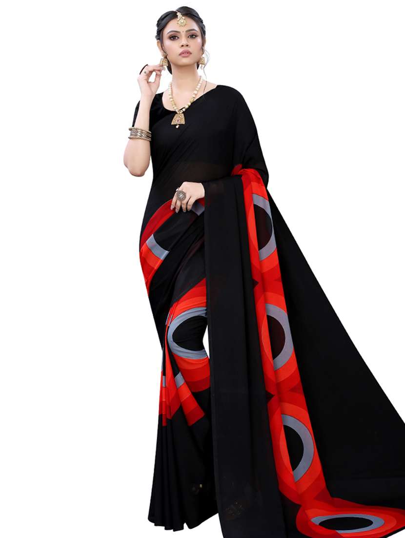 abstract printed saree with blouse