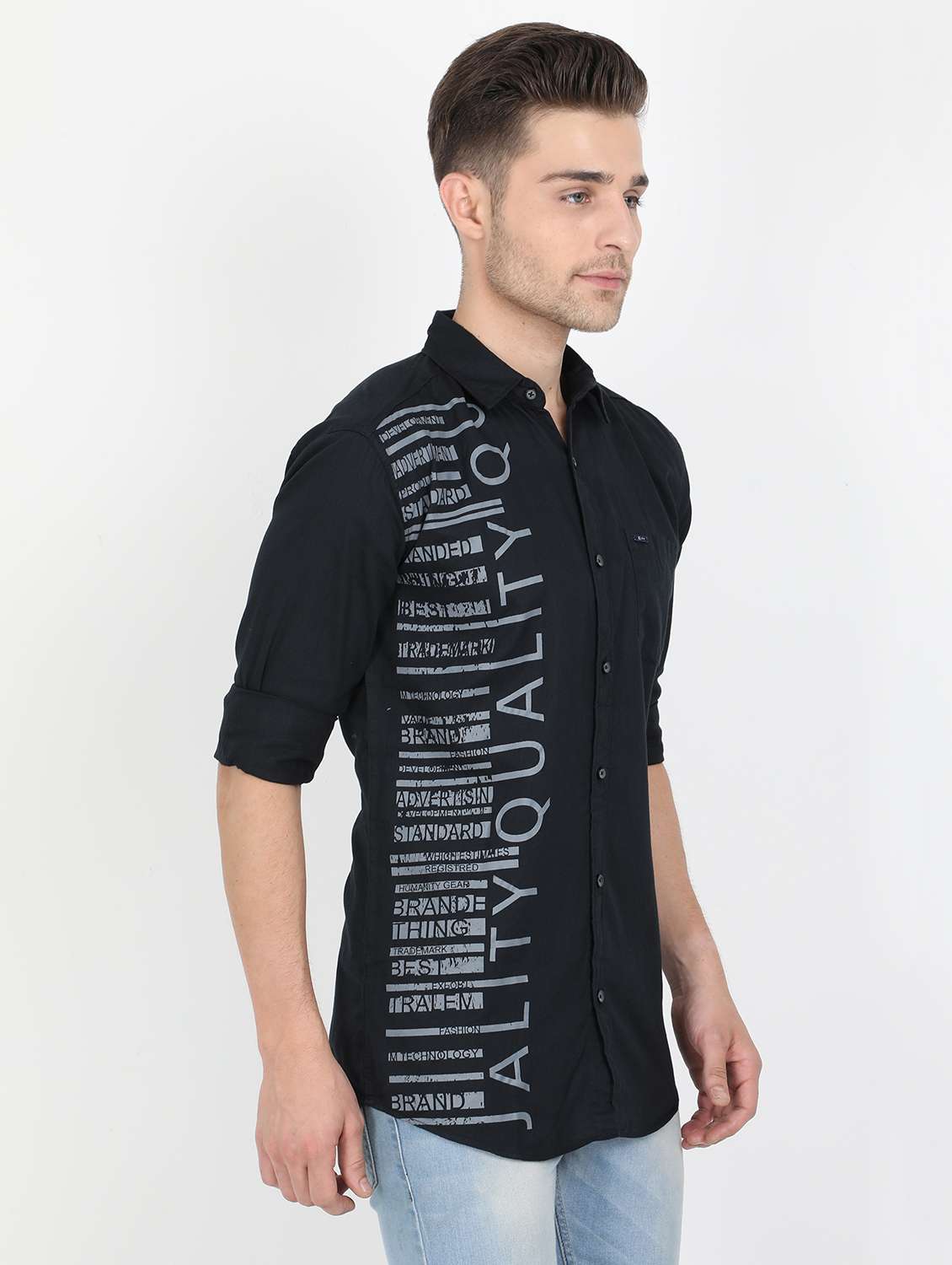 black printed casual shirt - 17610473 - Standard Image - 2