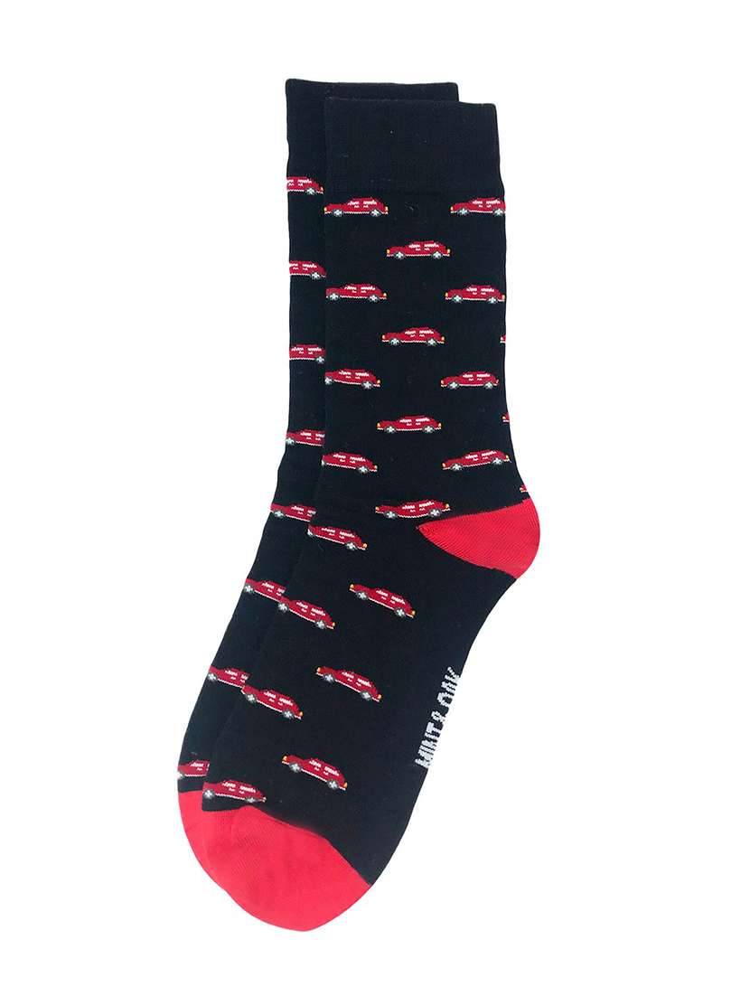 men printed above ankle length socks