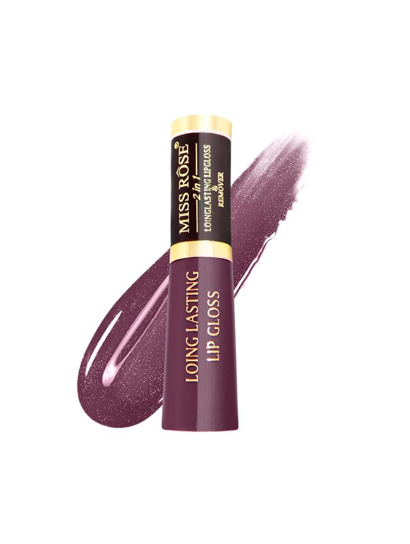 miss rose long lasting waterproof 2 in 1 + high shiner smooth lipgloss 7701-229 12