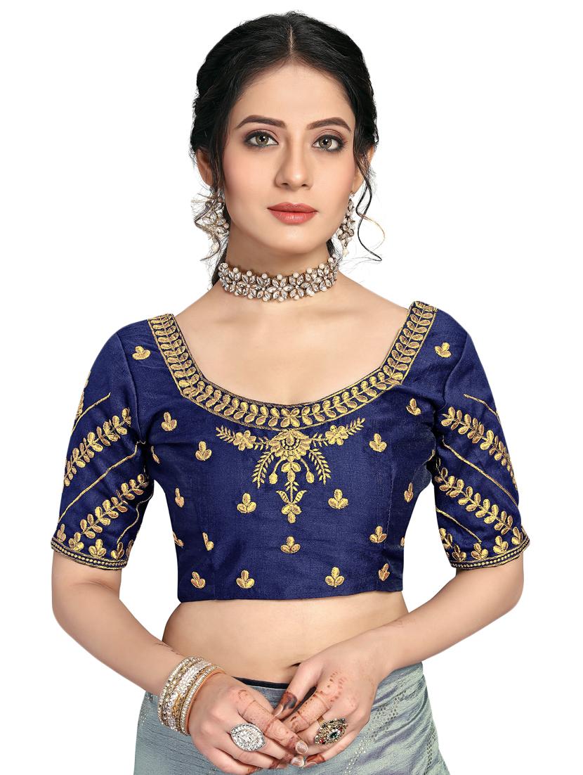 foil printed saree with blouse - 17613533 - Standard Image - 2