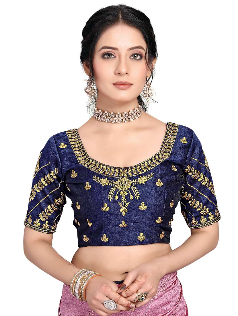 foil printed saree with blouse - 17613534 - Standard Image - 2