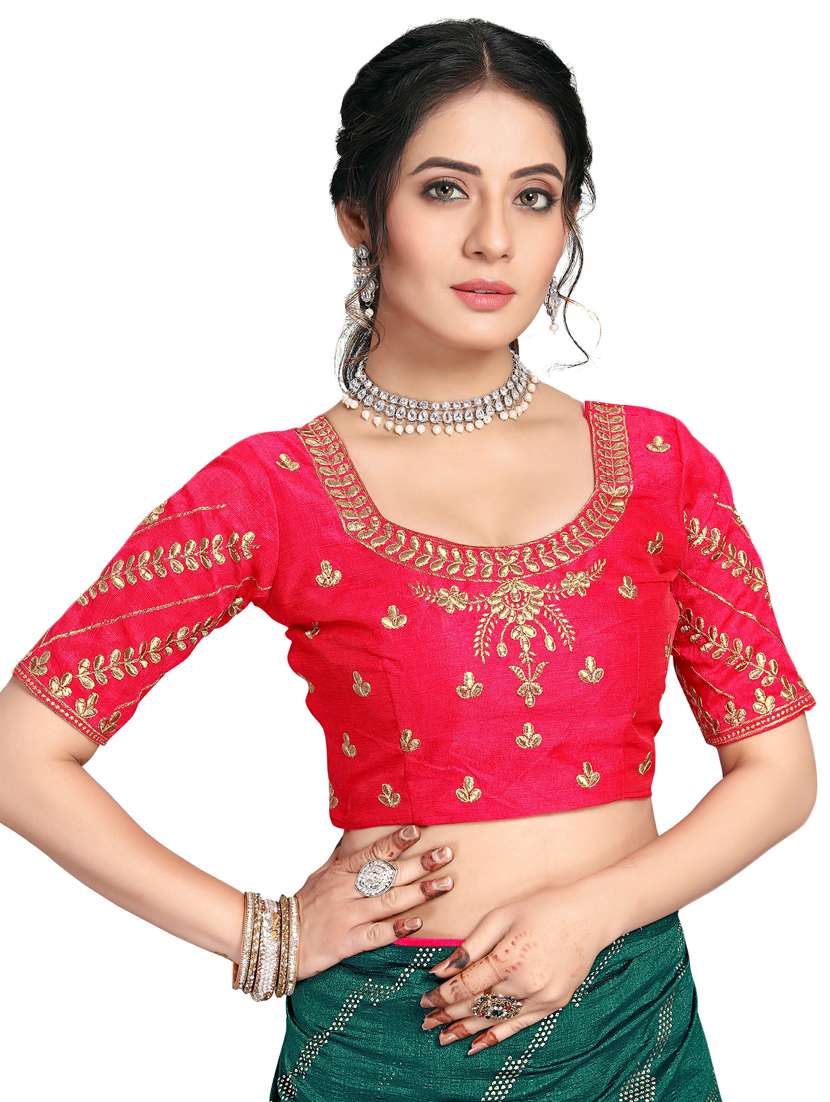 foil printed saree with blouse - 17613537 - Standard Image - 2