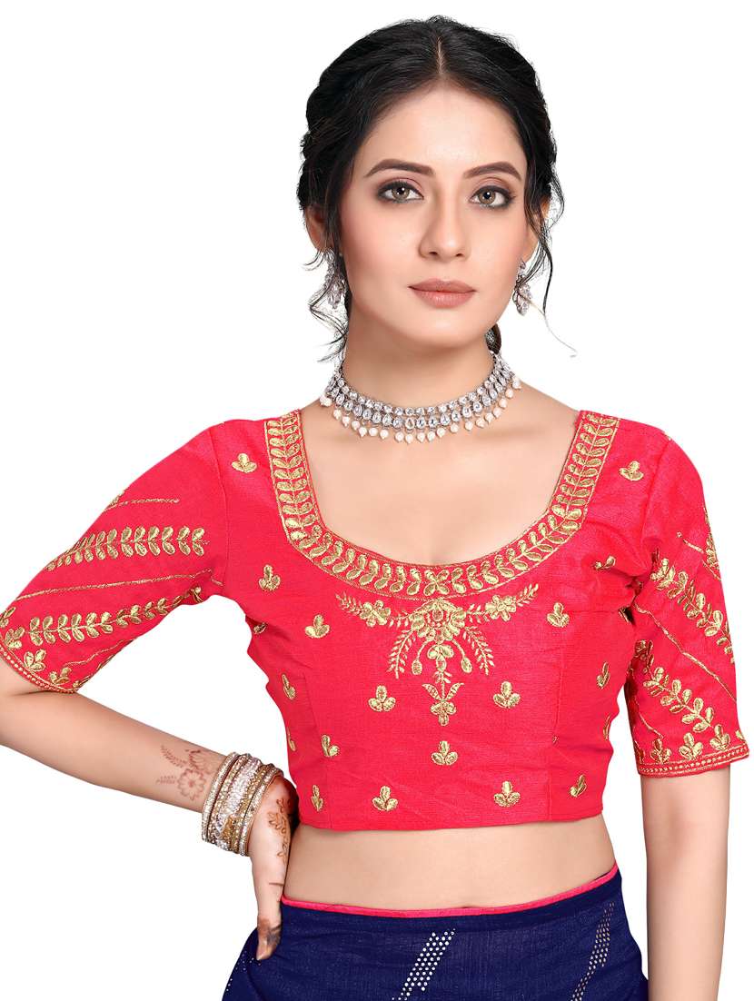foil printed saree with blouse - 17613539 - Standard Image - 2