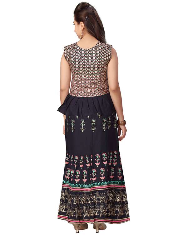 navy blue cotton lehenga choli - 17614368 -  Standard Image - 2