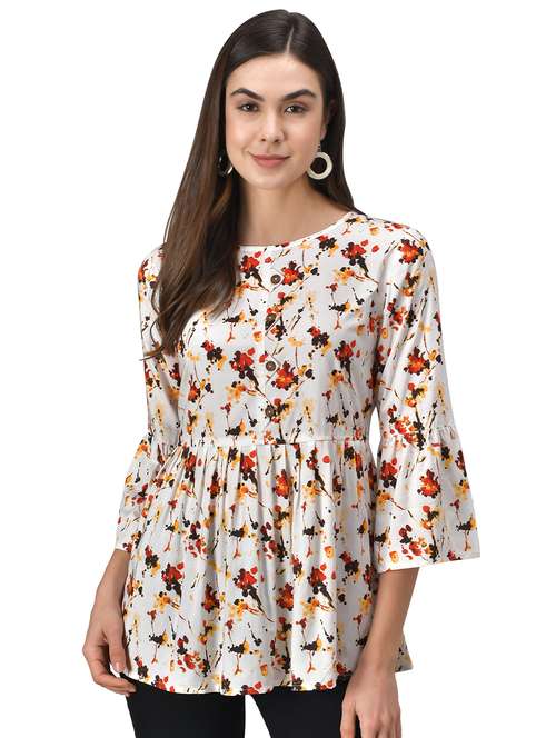 bell sleeved floral tunic  - 17614470 -  Standard Image - 0