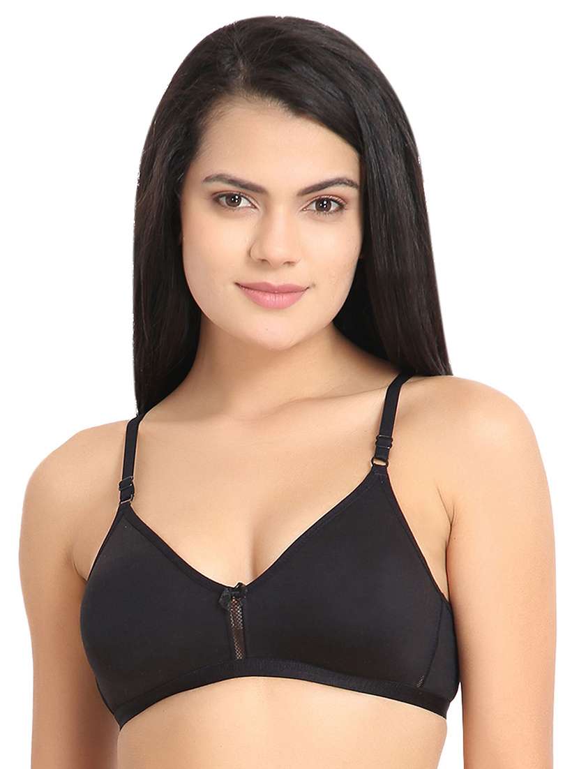 black cotton blend tshirt bra