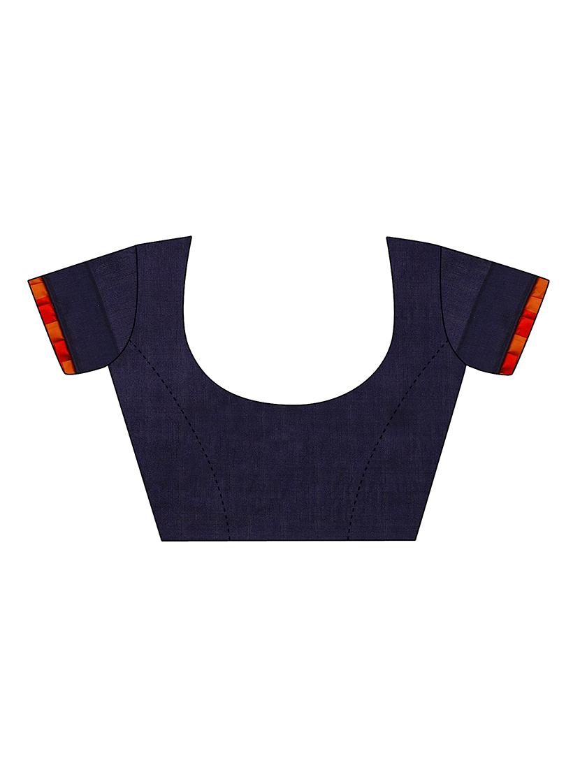 check print bordered saree with blouse - 17614981 - Standard Image - 2