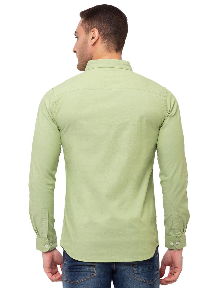 green solid casual shirt - 17615486 - Standard Image - 2